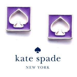 NWT Kate Spade Hole Punch Earrings Purple
